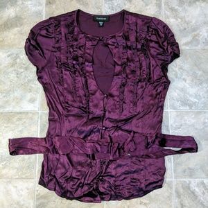 Bebe Silk Blouse Button Down XS